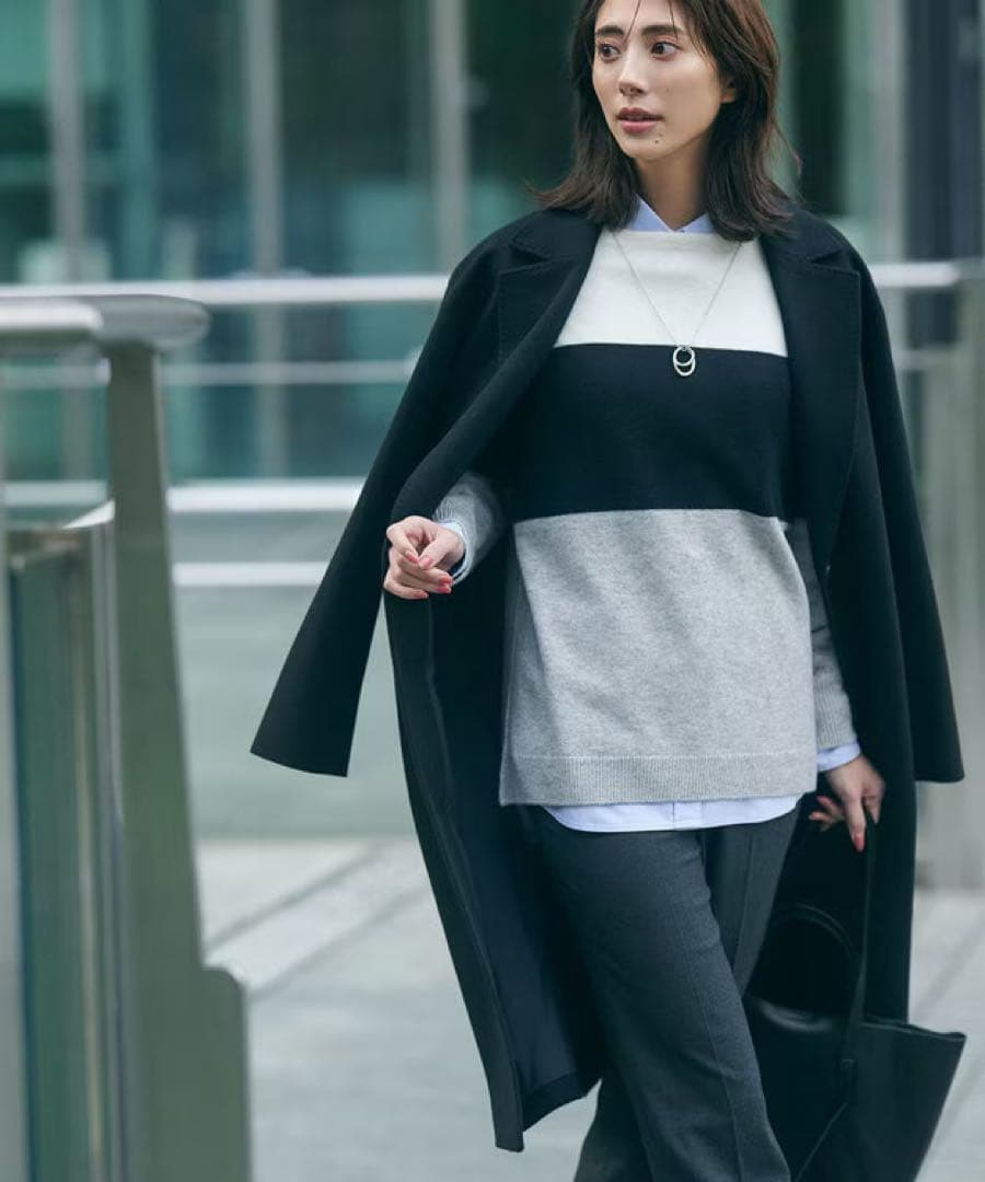 【滝沢眞規子さん着用】23区 ウールカシミヤビーバー チェスター コート 44