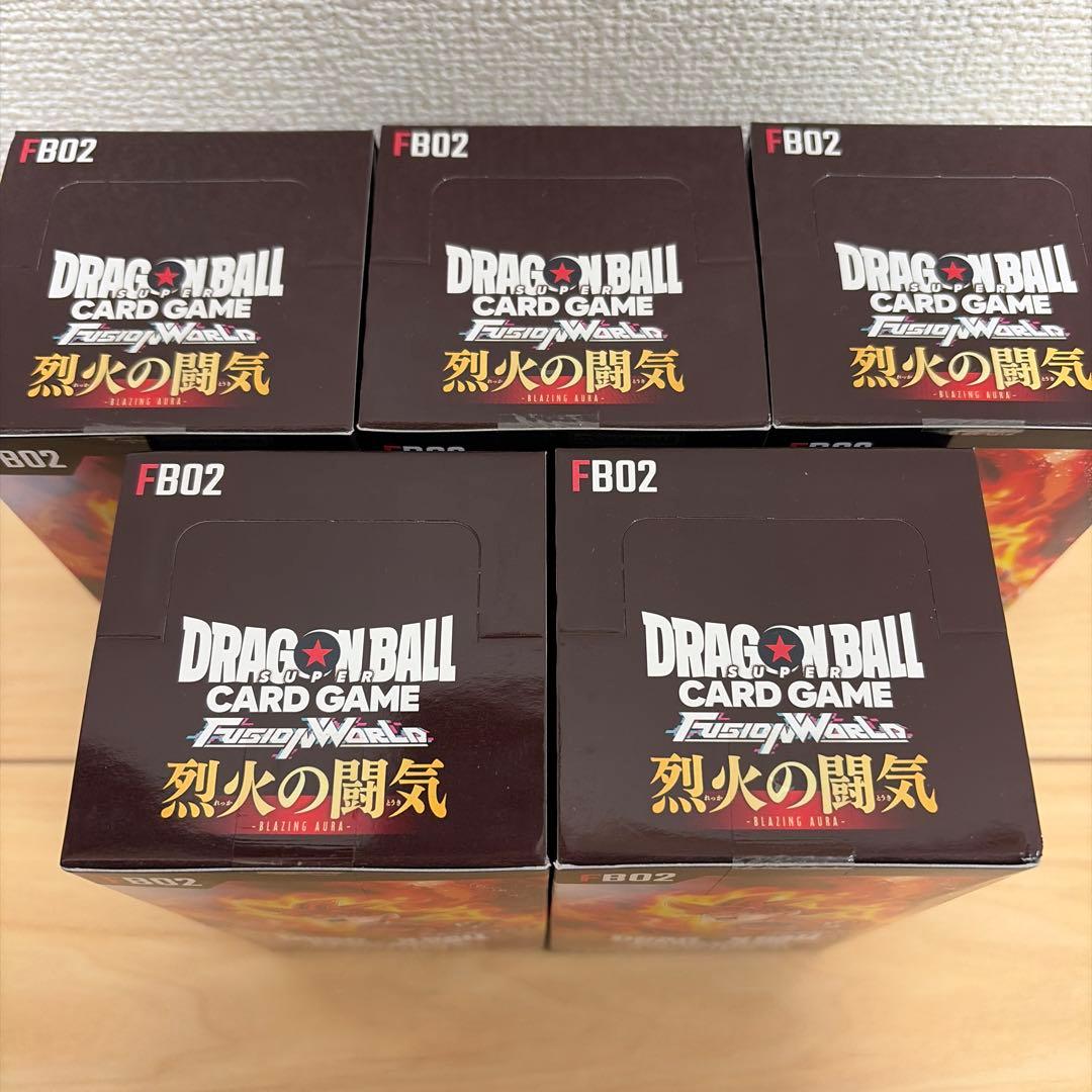 ドラゴンボールカードゲーム　フュージョンワールドBOX5個セット　烈火の闘気