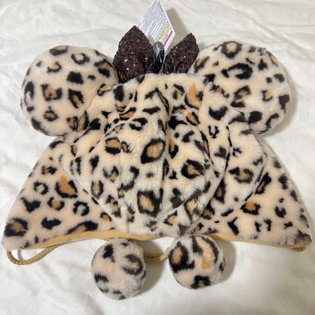 ディズニー　ミニー　ファンキャップ　ヒョウ柄　レオパード　ブラウン　隠れミッキー