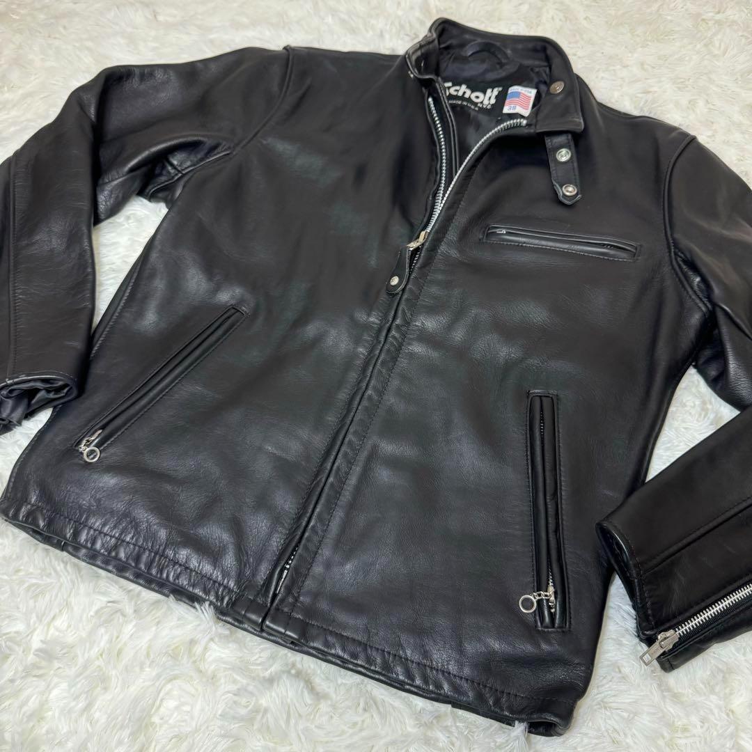 ☆美品 SCHOTT SINGLE RIDERS 641 AT641P 38☆