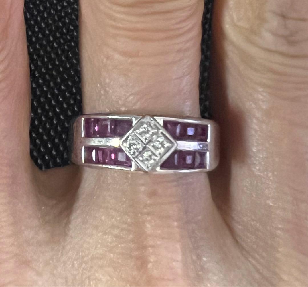 K14 ダイヤモンド&ルビー指輪