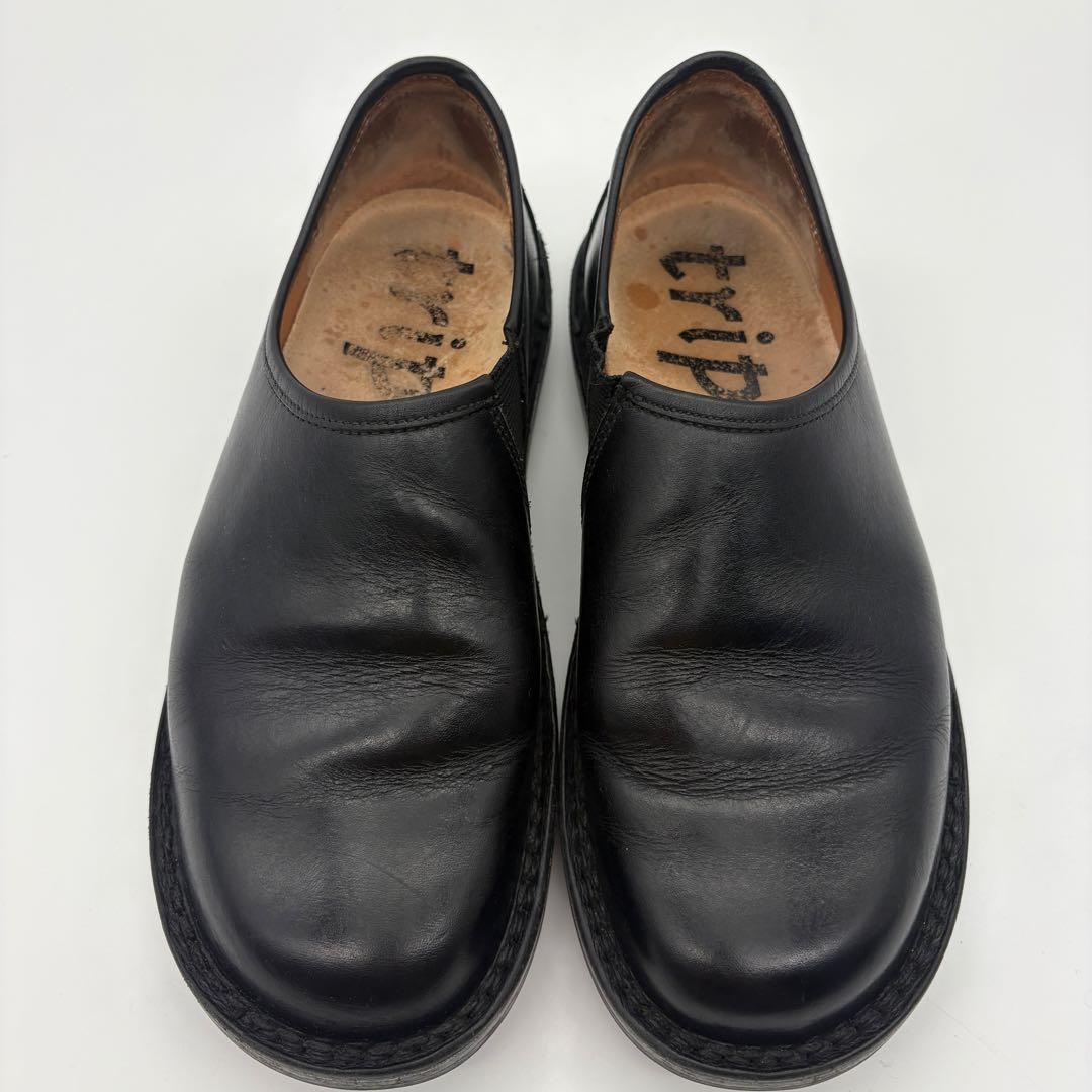 trippen Yen イェン レザースリッポン 黒 37 23.5 サイドゴア