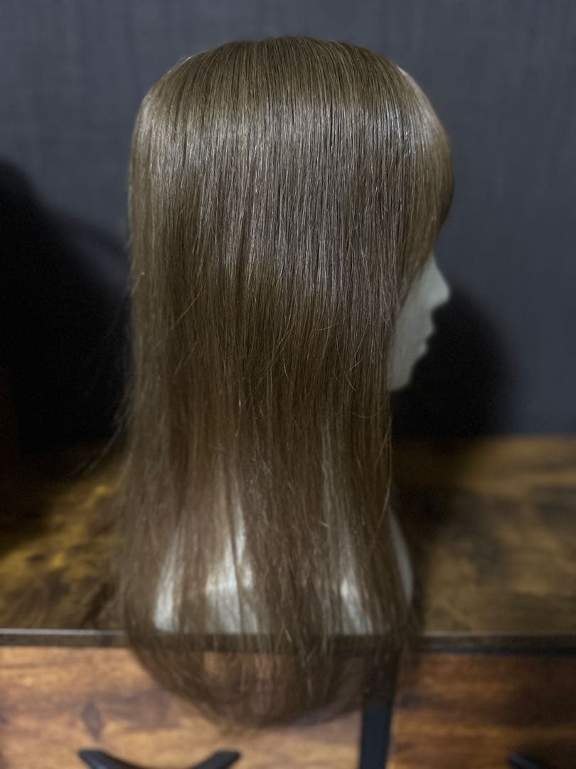 【値下中】高級レミー100% 人毛 ヘアピース ブライトブラウン 50cm
