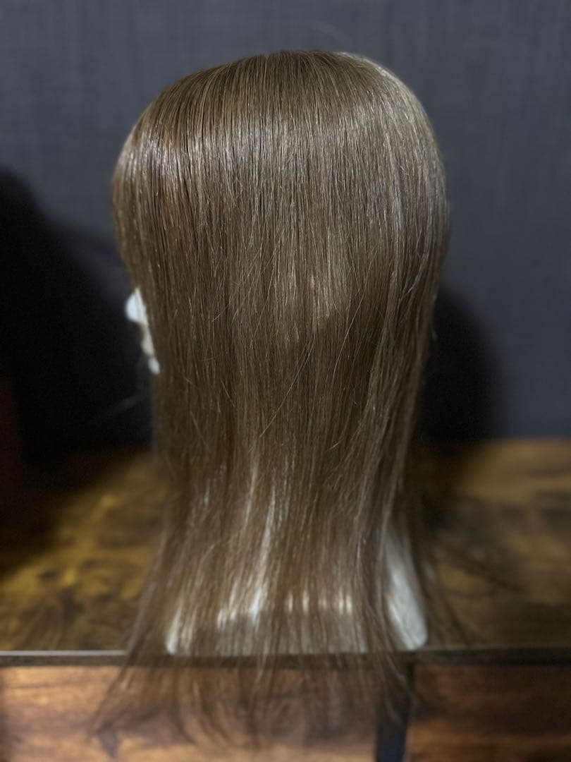 【値下中】高級レミー100% 人毛 ヘアピース ブライトブラウン 50cm