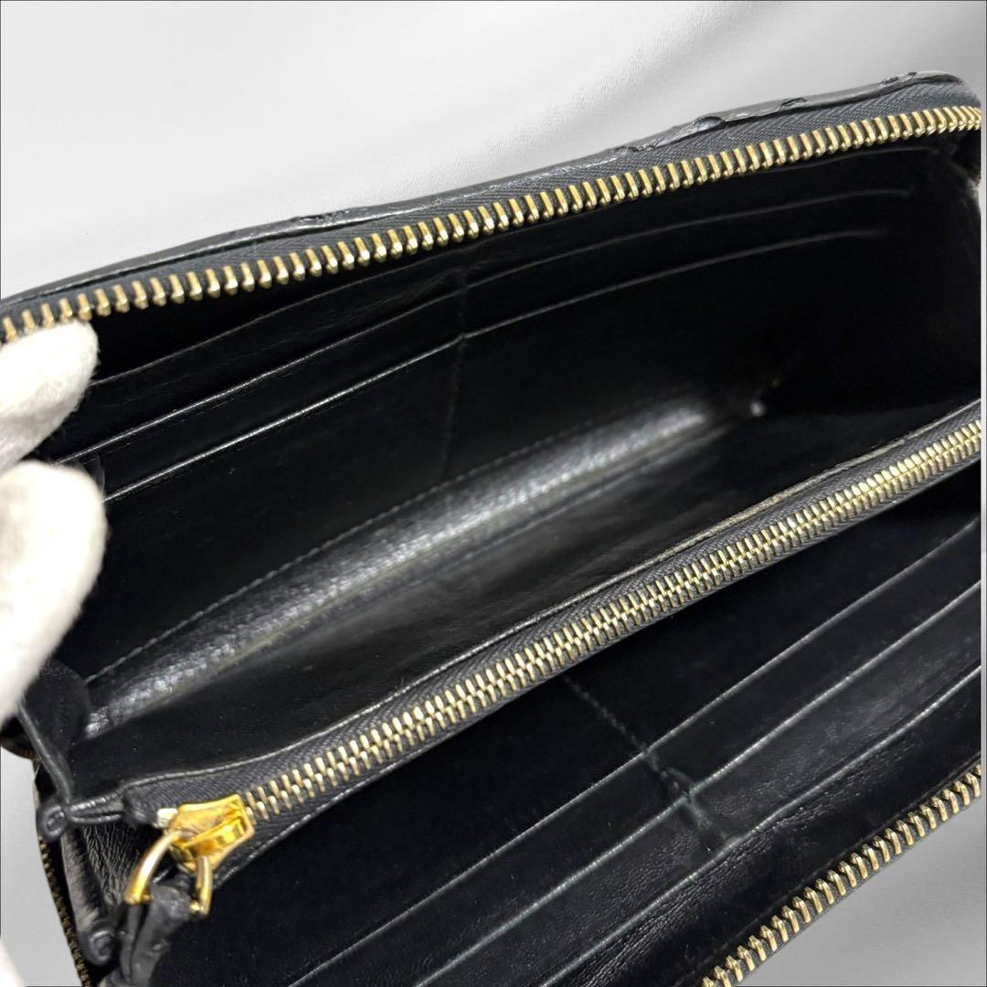 美品✨ ボッテガヴェネタ イントレチャート　長財布 ラウンドファスナー　黒