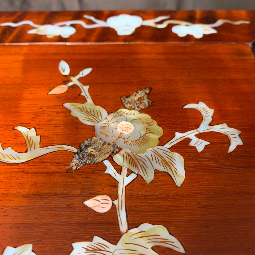 【極美品】螺鈿家具 螺鈿細工 唐木 花梨 引き出し 五段 チェスト 無垢材