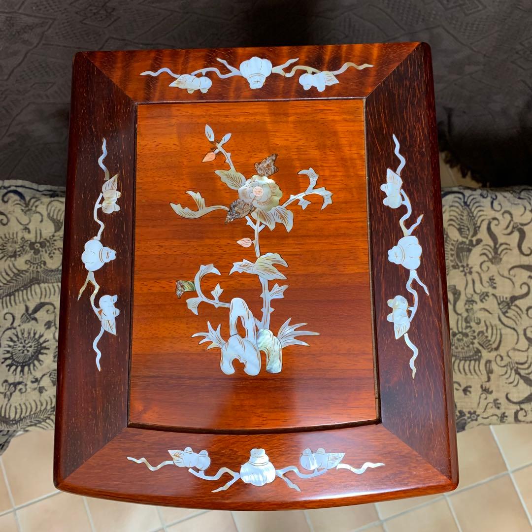 【極美品】螺鈿家具 螺鈿細工 唐木 花梨 引き出し 五段 チェスト 無垢材