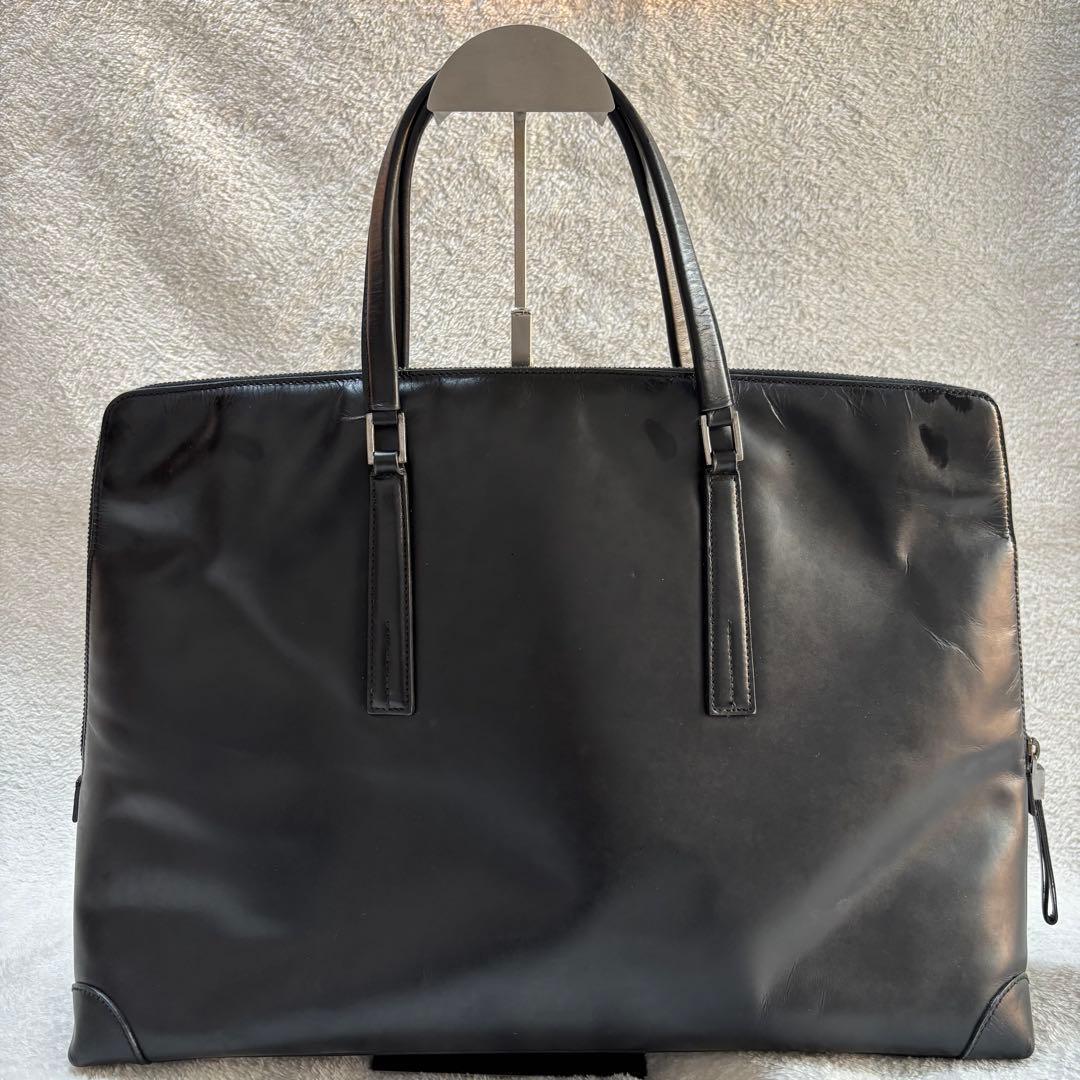 GUCCI グッチ レザー ビジネスバッグ ハンドバッグ ブラック 黒 本革