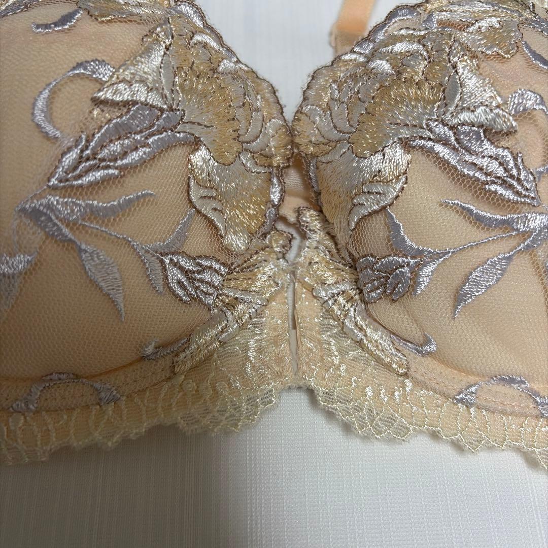 サルート花柄刺繍 ブラジャーショーツガーターセットC75/M