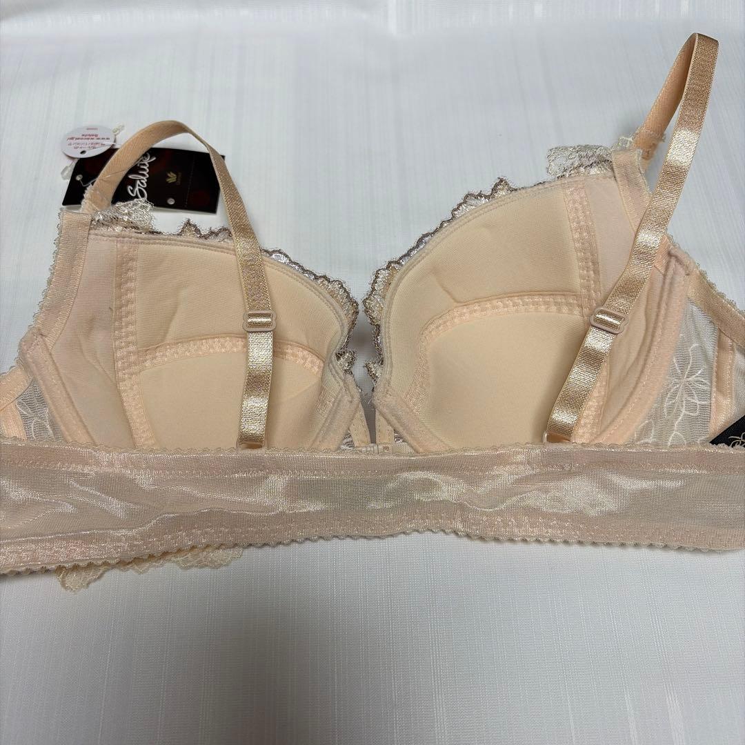 サルート花柄刺繍 ブラジャーショーツガーターセットC75/M