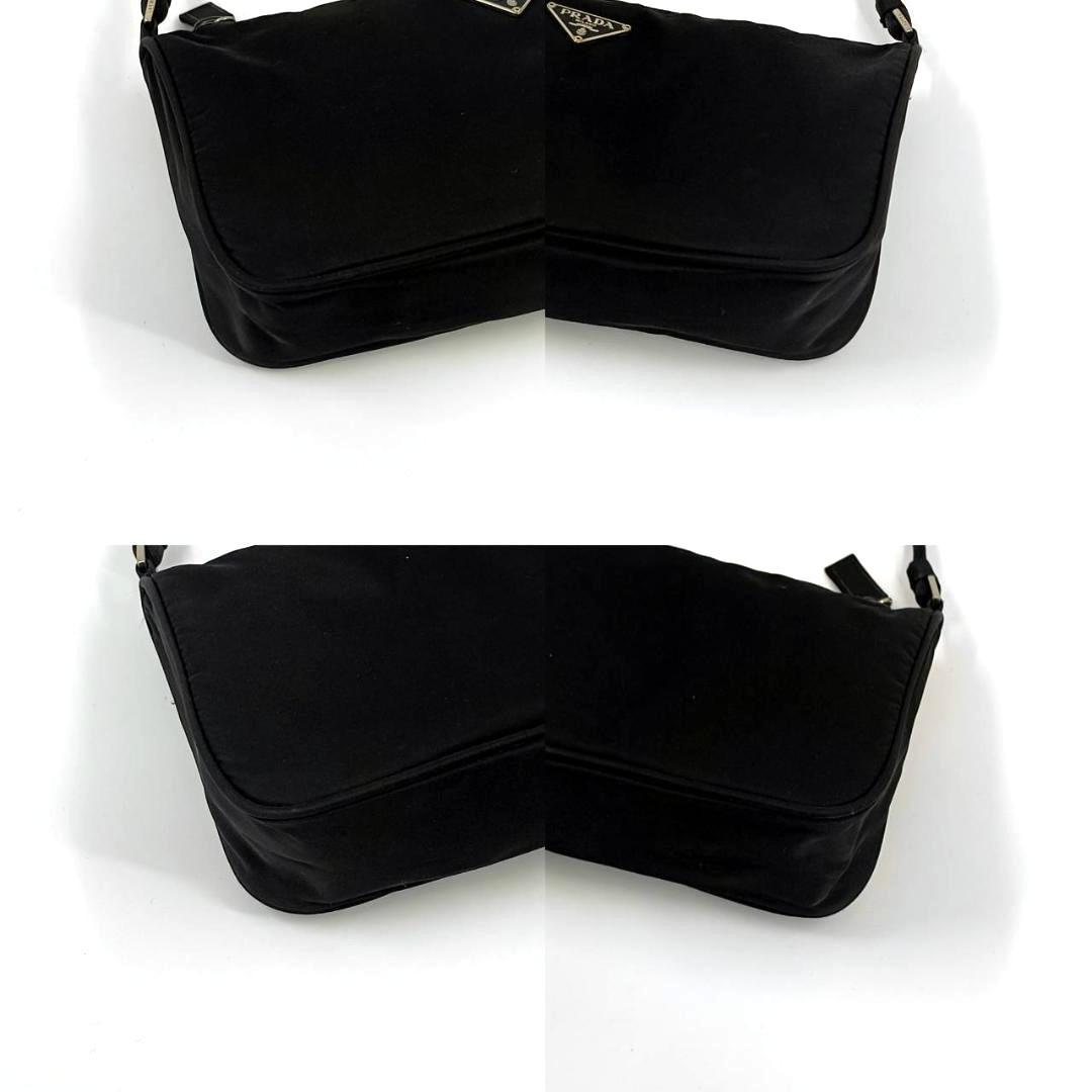 人気✨プラダ アクセサリーポーチ 三角ロゴ ナイロン ワンショルダー　白タグ