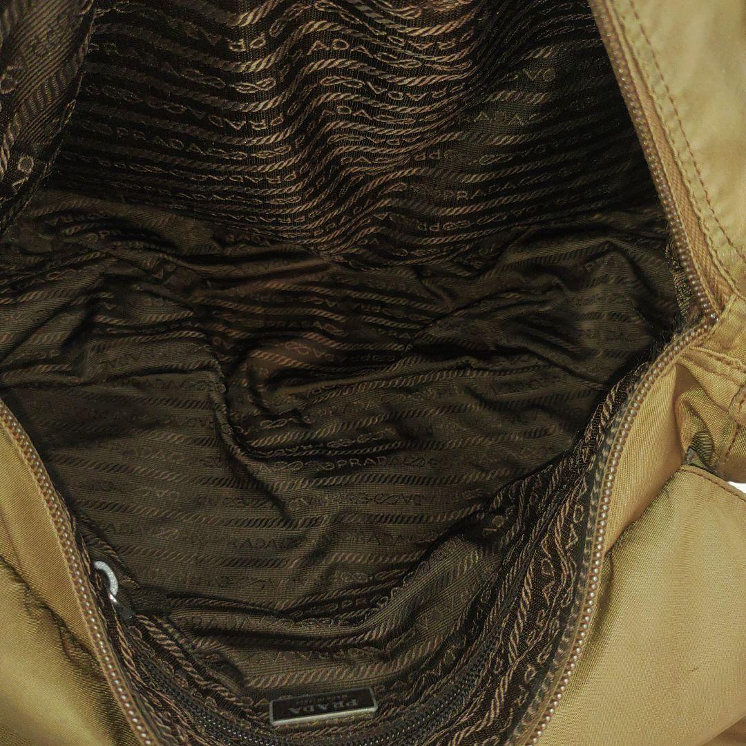 プラダ メッセンジャーバッグ レザー×ナイロン A4可 三角ロゴ ベージュ系