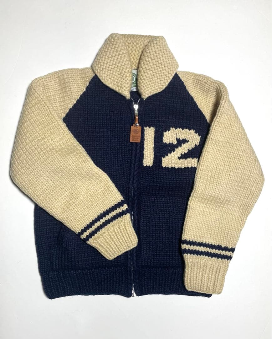 カナディアンセーター　カウチンセーター　ローゲージ ニットジャケット　カナダ製