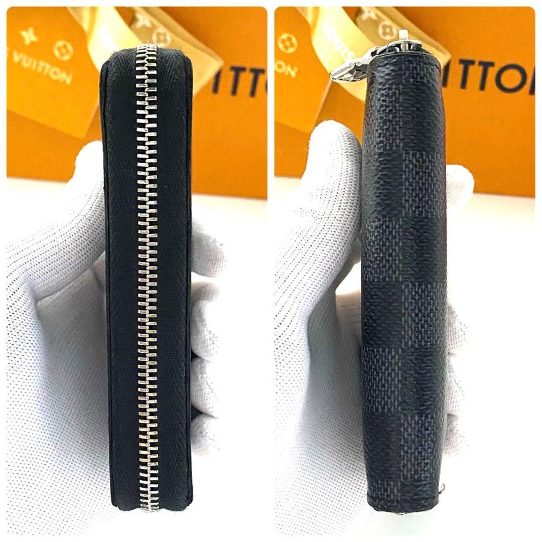 ルイ ヴィトン◎パース ダミエ グラフィット 現行 ラウンドファスナー 黒