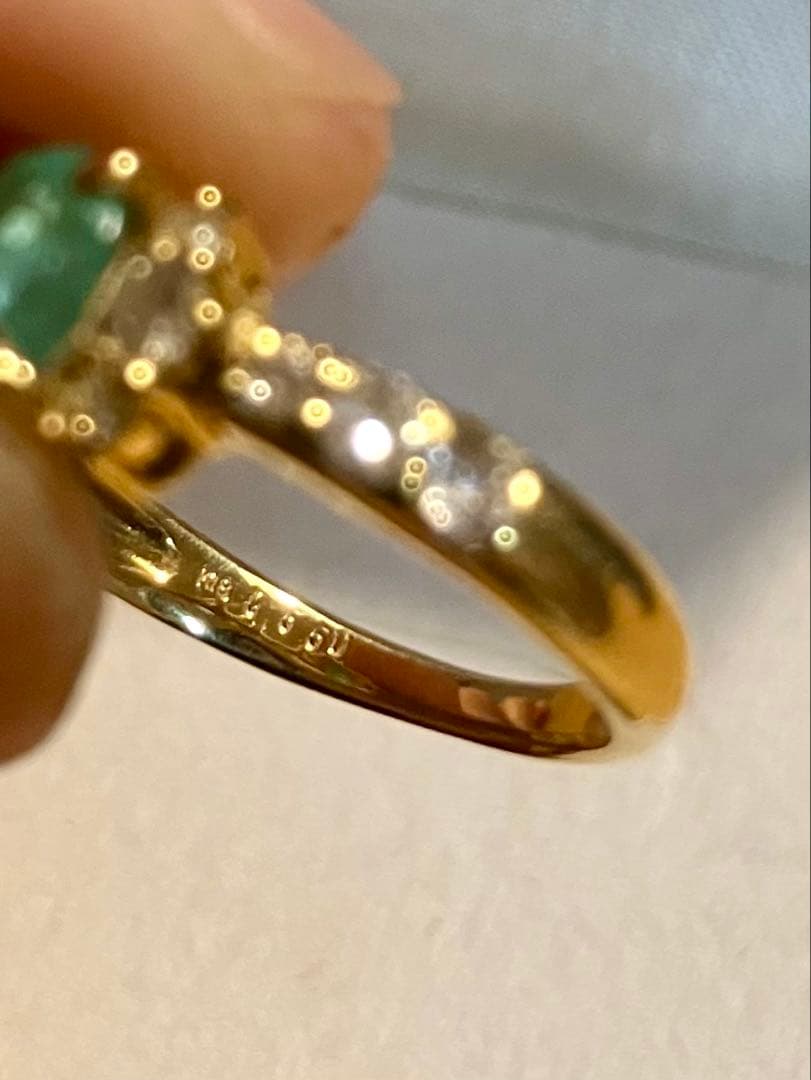 K18＊パライバトルマリン&ダイヤモンドリングです