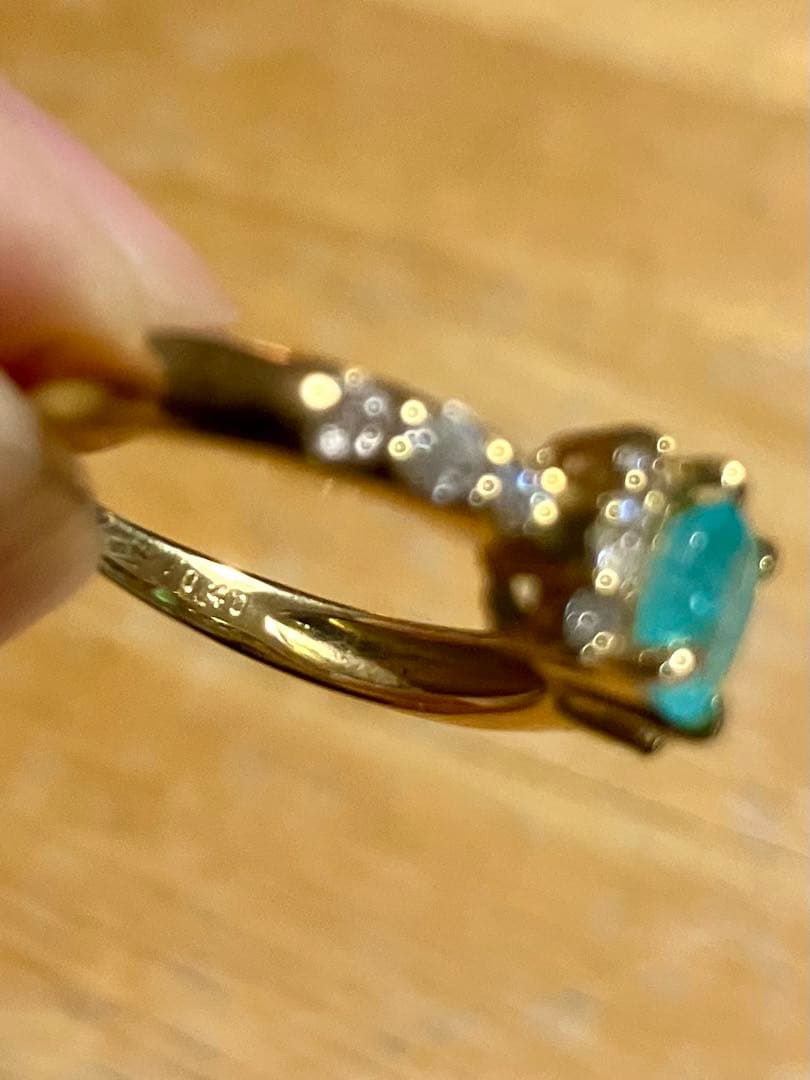 K18＊パライバトルマリン&ダイヤモンドリングです