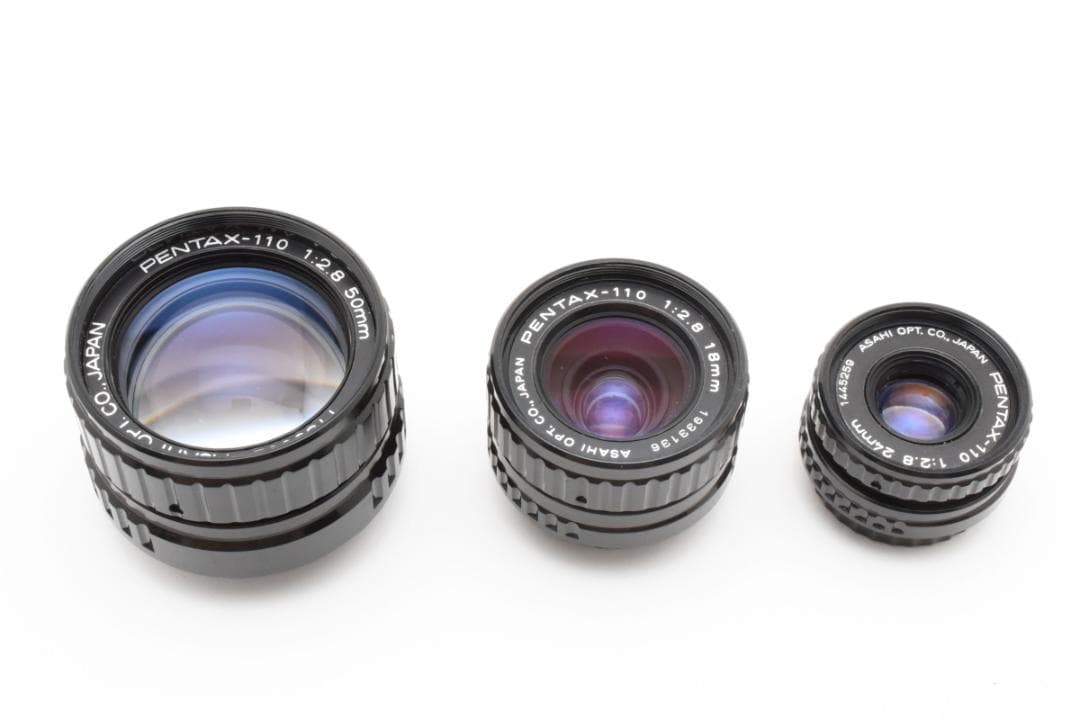 美品 ペンタックス PENTAX AUTO110　18/24/50mm レンズS