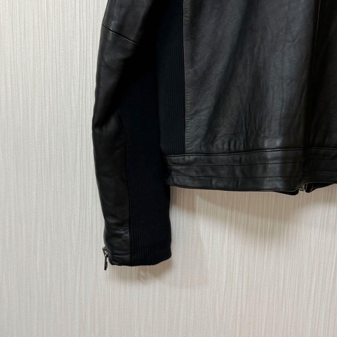 美品 glamb グラム 羊革 ヴィンテージ シングルライダースジャケット