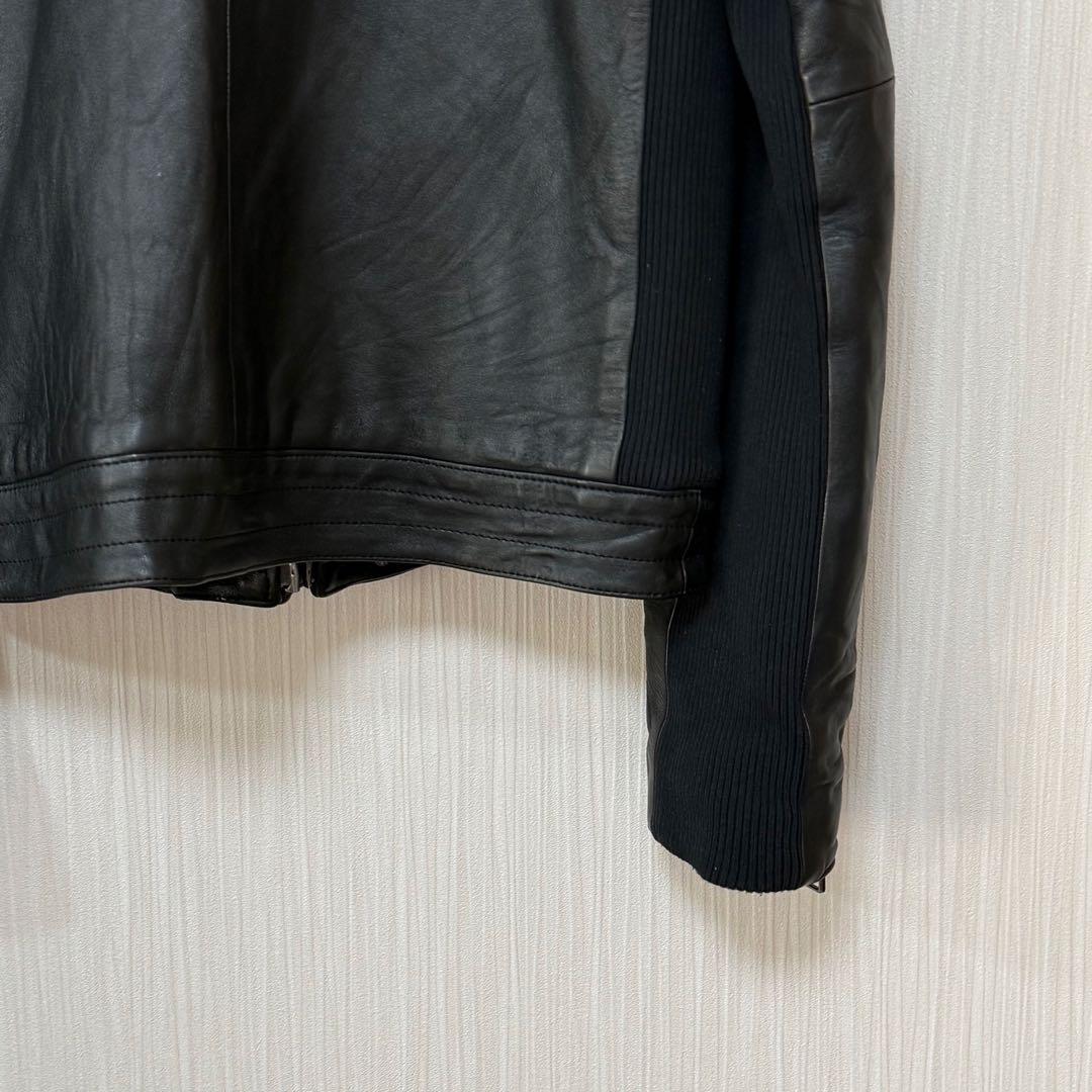 美品 glamb グラム 羊革 ヴィンテージ シングルライダースジャケット