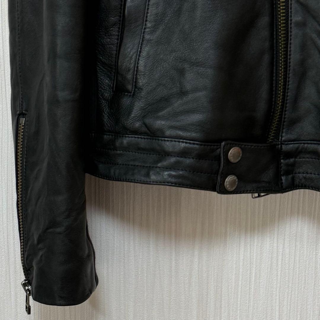 美品 glamb グラム 羊革 ヴィンテージ シングルライダースジャケット