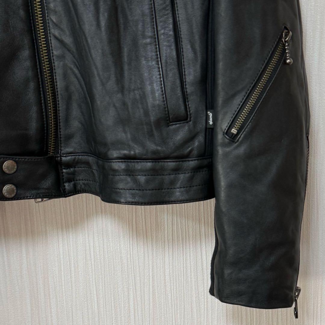 美品 glamb グラム 羊革 ヴィンテージ シングルライダースジャケット