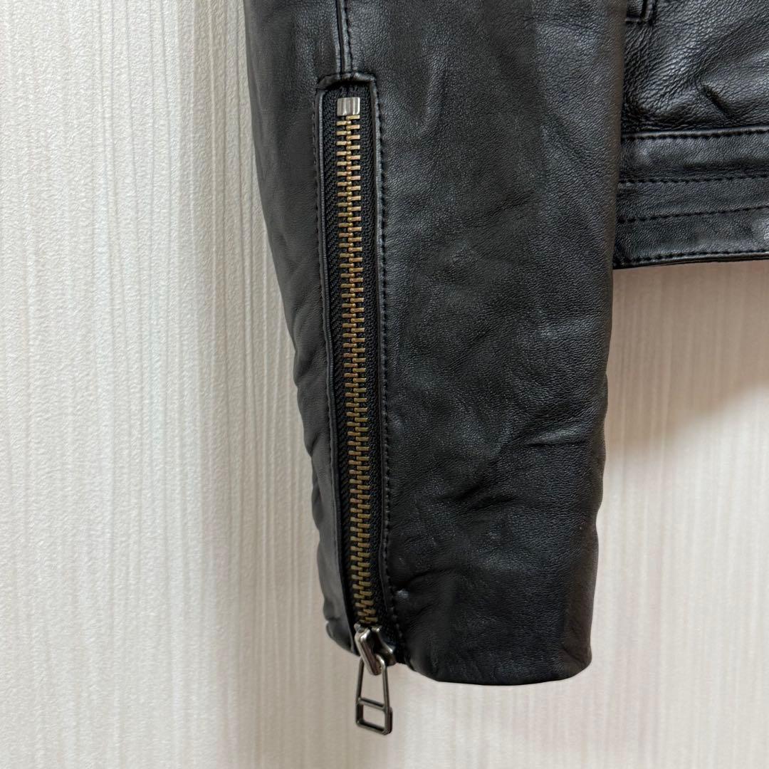 美品 glamb グラム 羊革 ヴィンテージ シングルライダースジャケット