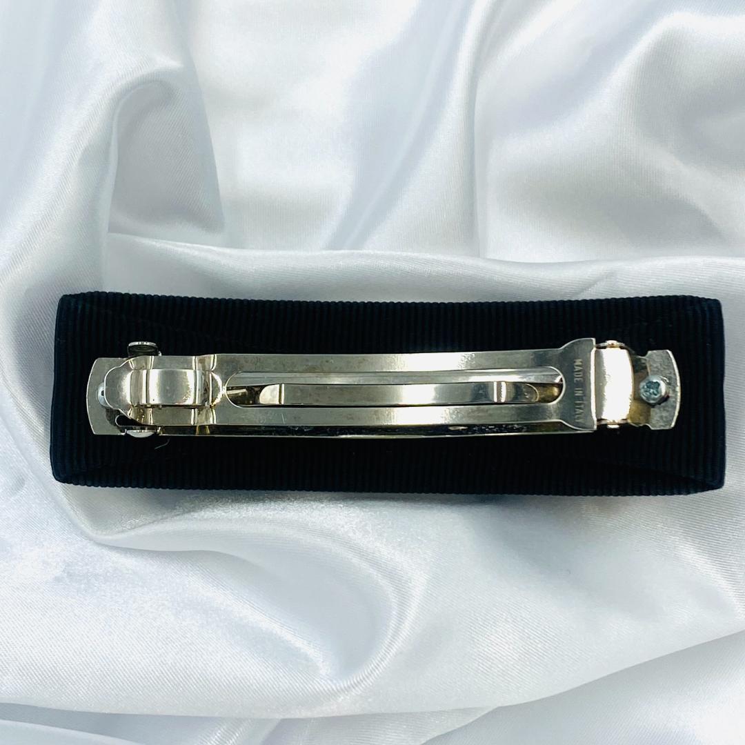 美品＊フェラガモFERRAGAMO＊バレッタ Vara Bow 黒xシルバー