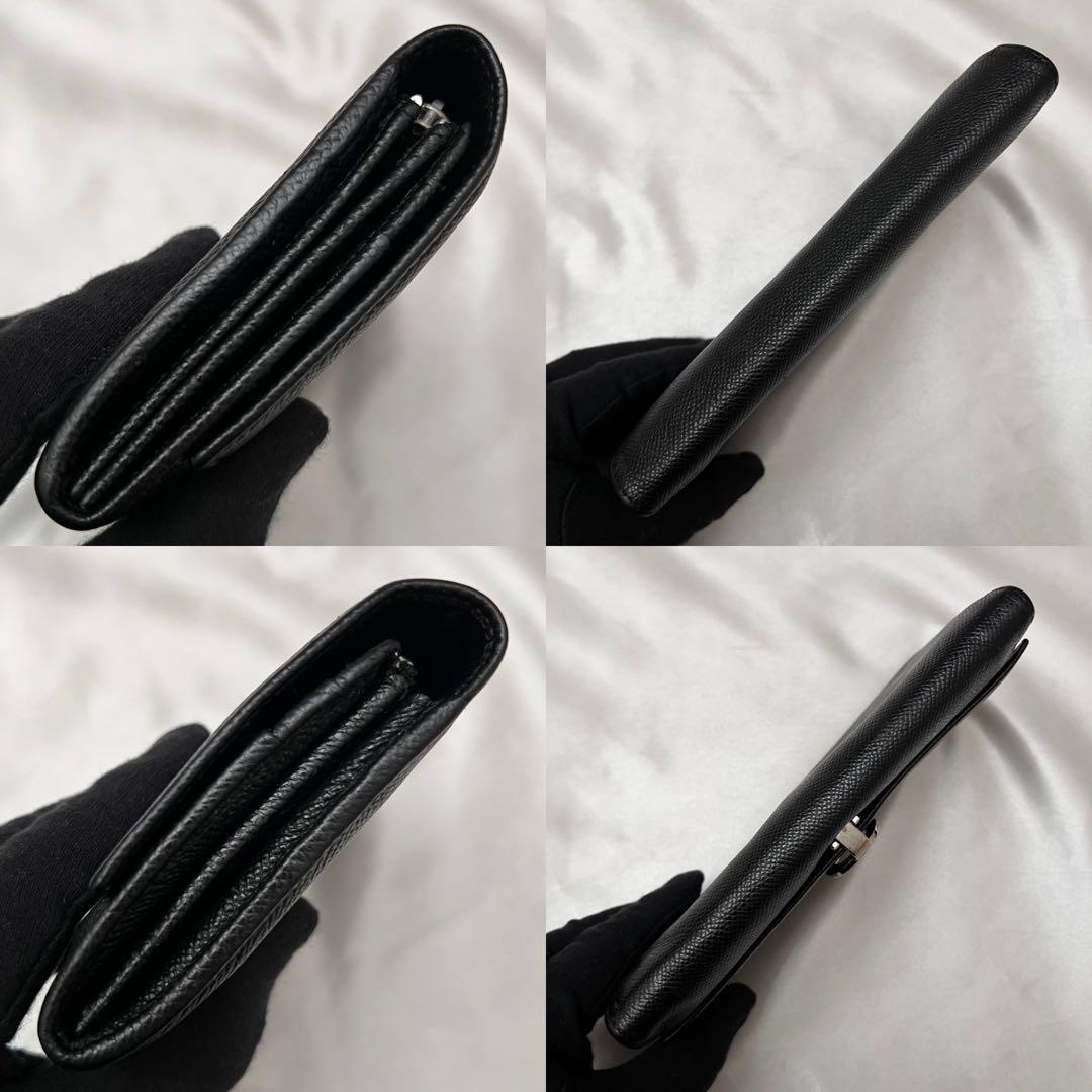 ◇美品◇ブルガリ　ビーゼロワン　フラップ型長財布　ブラックレザー×シルバー金具