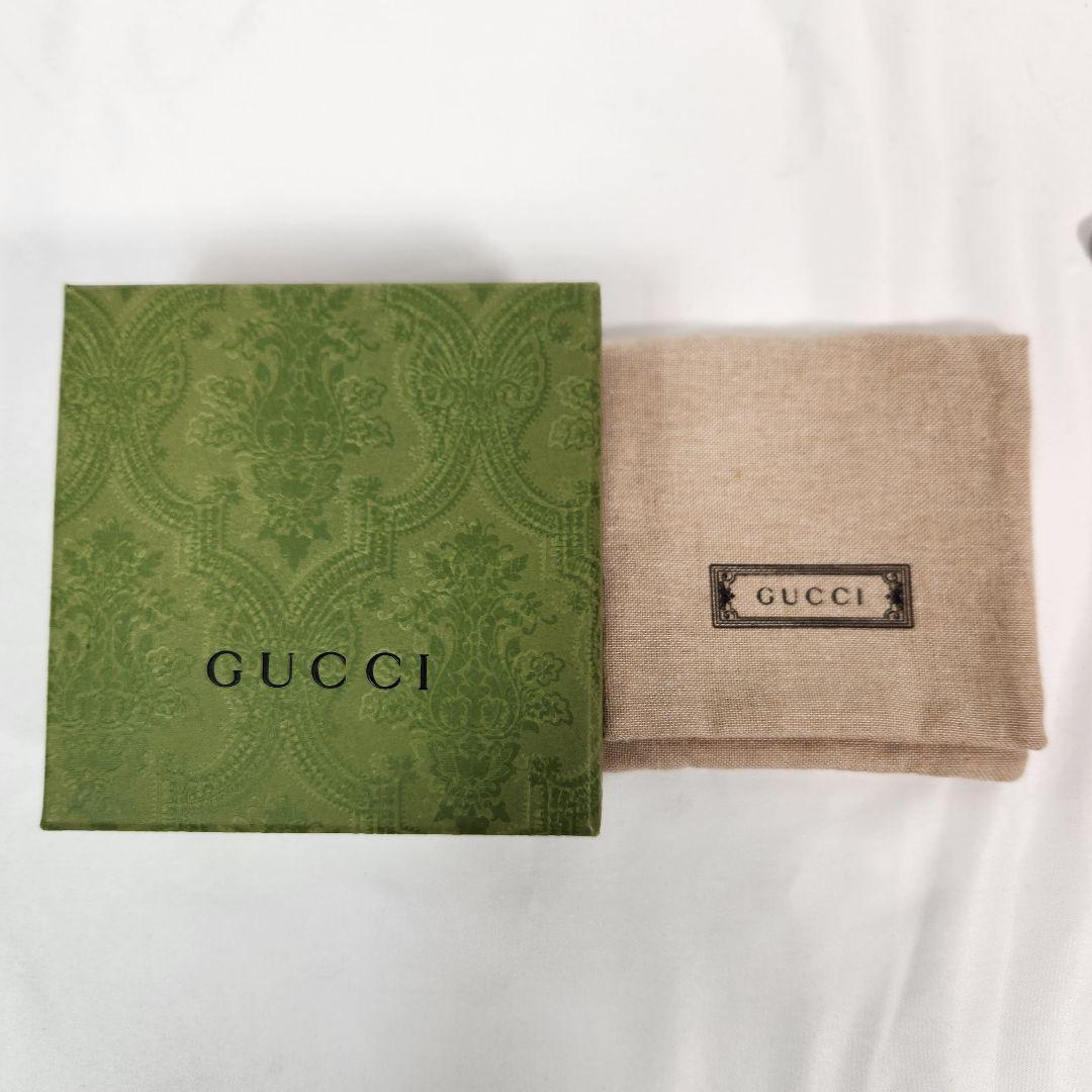 現行モデル　GUCCI マーモント バンブー 三つ折り財布 グレージュ 金具
