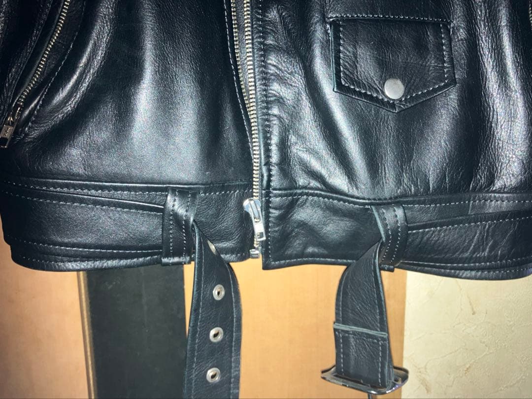 本革　ダブルライダースジャケット　US