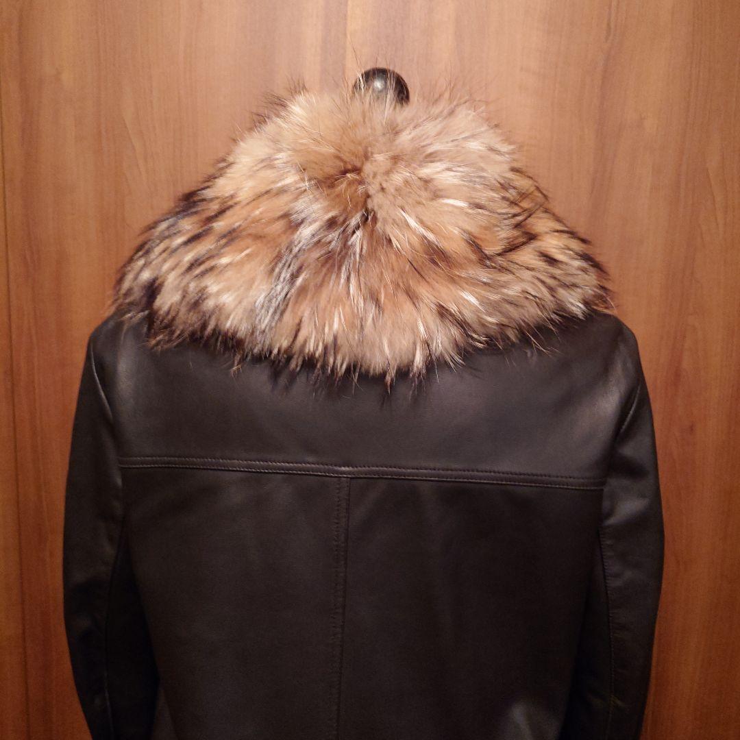 EMPORIO•ARMANI.ファー付き革ジャン.