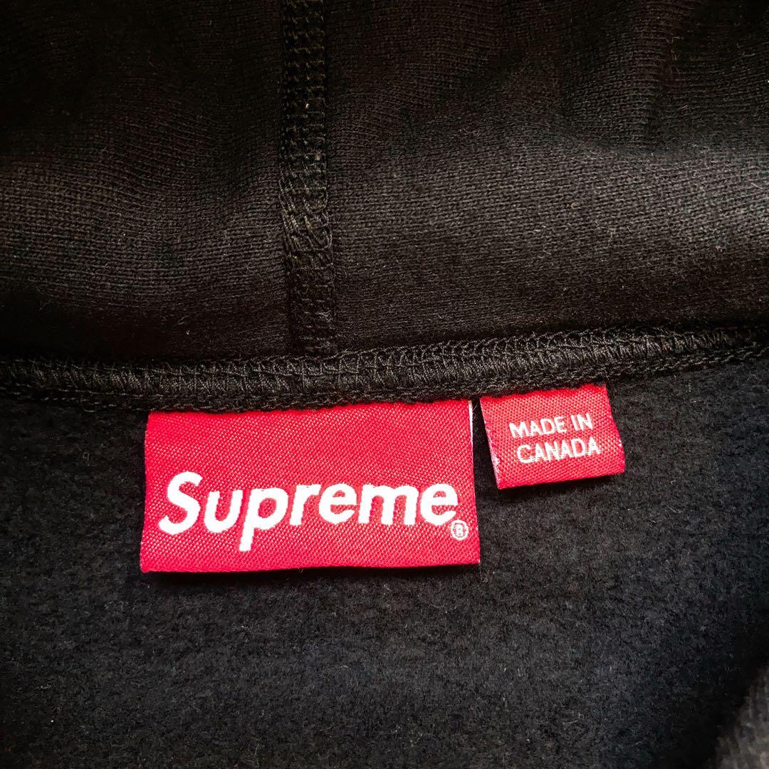 SUPREME シュプリーム パーカー デカロゴ M ブラック 0500
