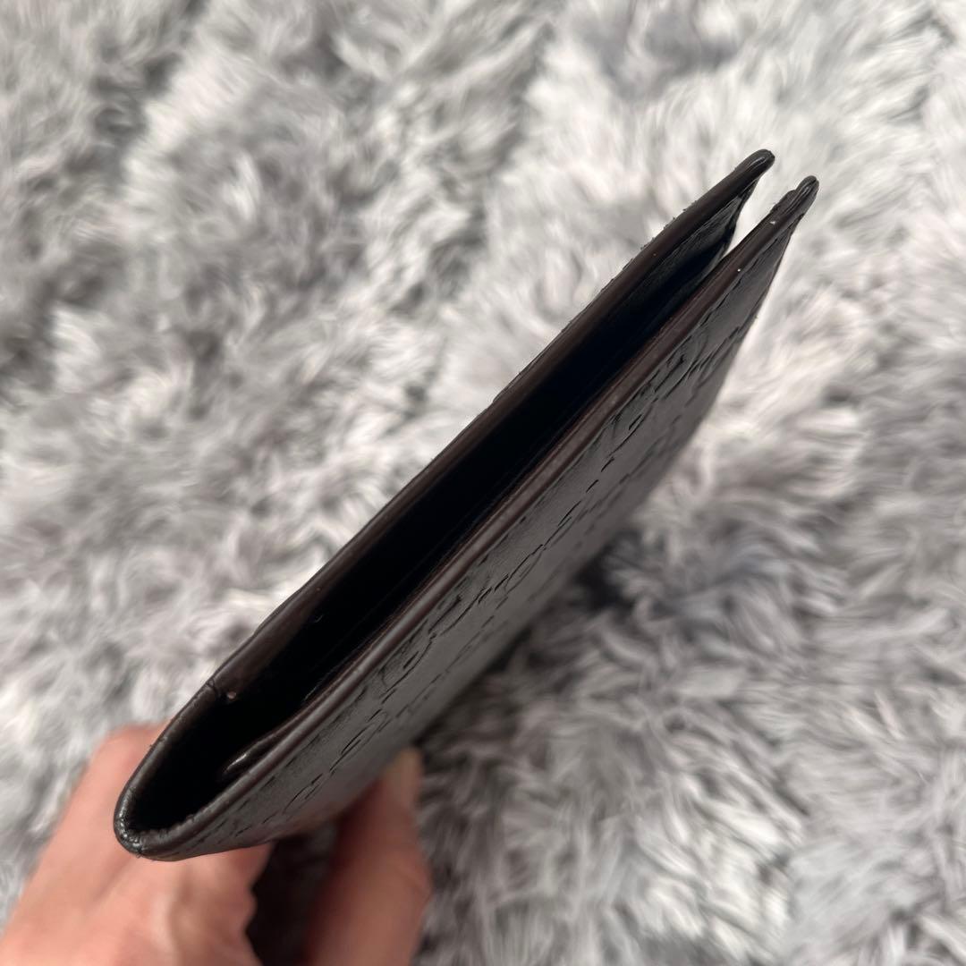 GUCCI✨シマ　お札入れ　カードケース　ダークブラウン　メンズ