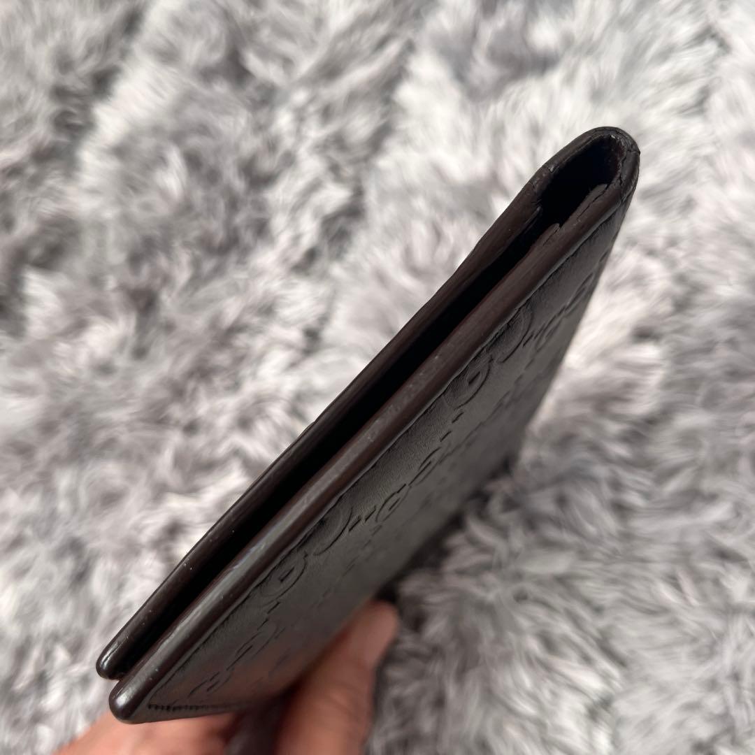 GUCCI✨シマ　お札入れ　カードケース　ダークブラウン　メンズ