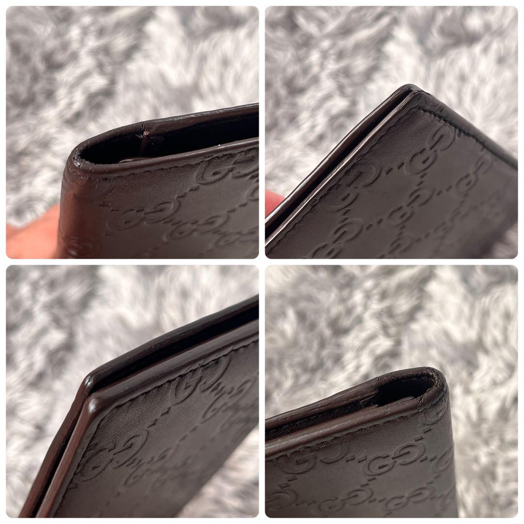 GUCCI✨シマ　お札入れ　カードケース　ダークブラウン　メンズ