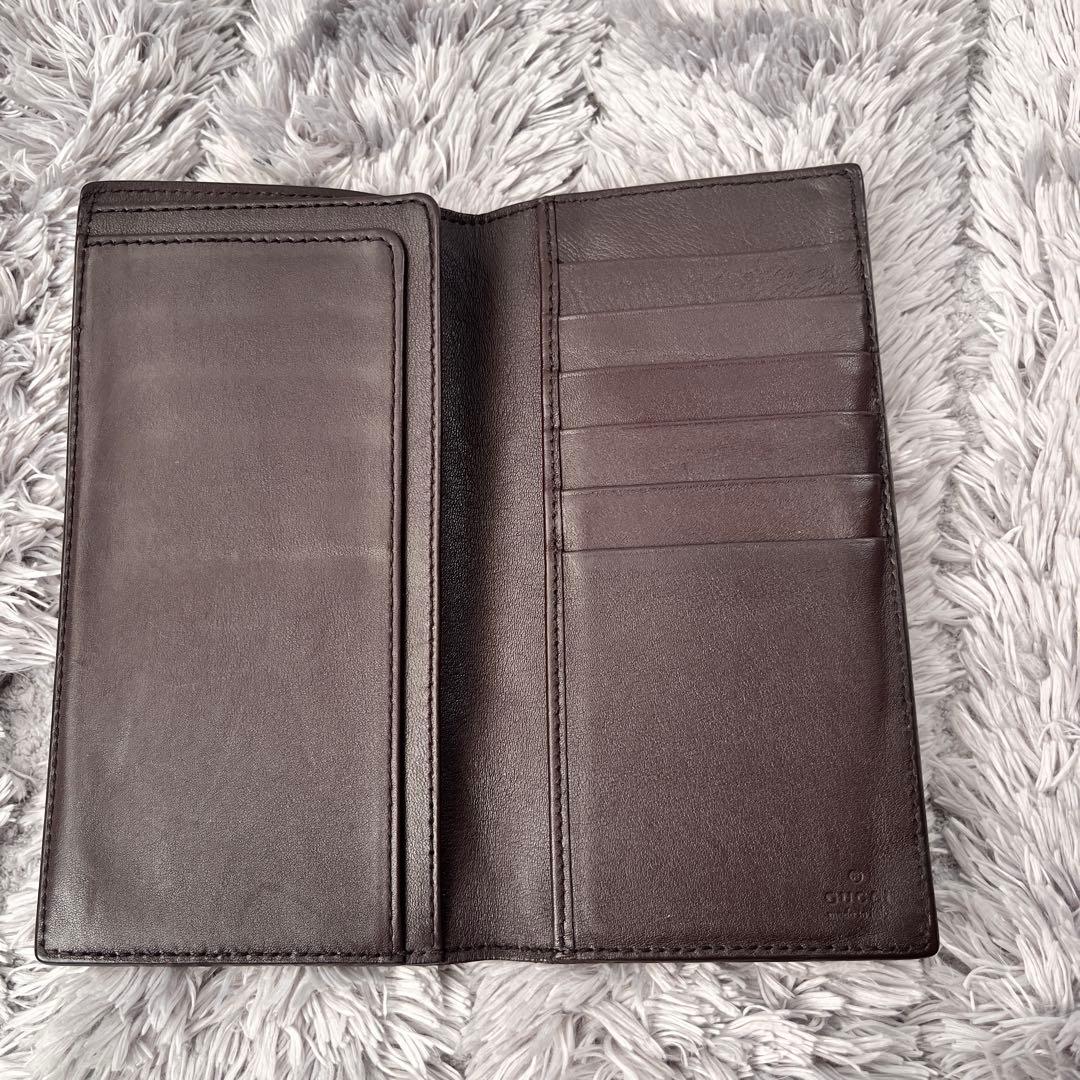 GUCCI✨シマ　お札入れ　カードケース　ダークブラウン　メンズ