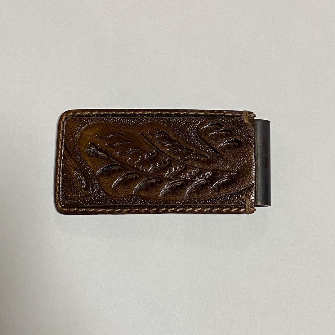 【美品】RRL ダブルアールエル レザー マネークリップ ラルフローレン