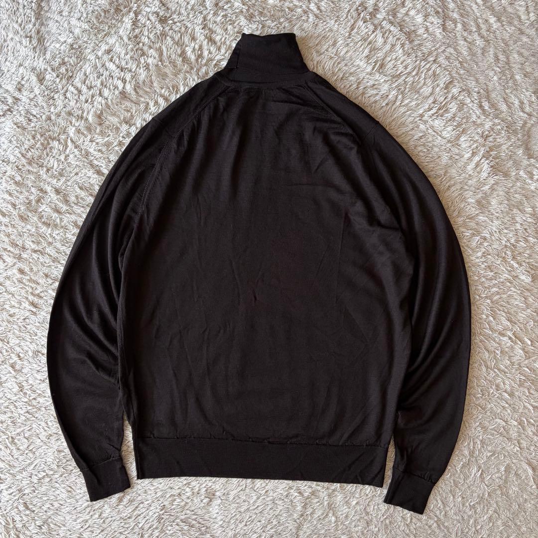 ジョンスメドレー JOHN SMEDLEY タートルネックウールニット F 茶