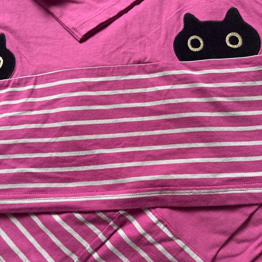 ワコール　マタノアツコ　黒猫　ピンク　パジャマ　ルームウェア