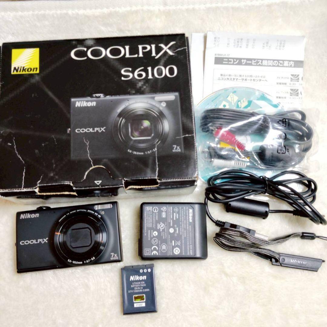 Nikon COOLPIX S6100 黒 箱 付属品 コンデジ