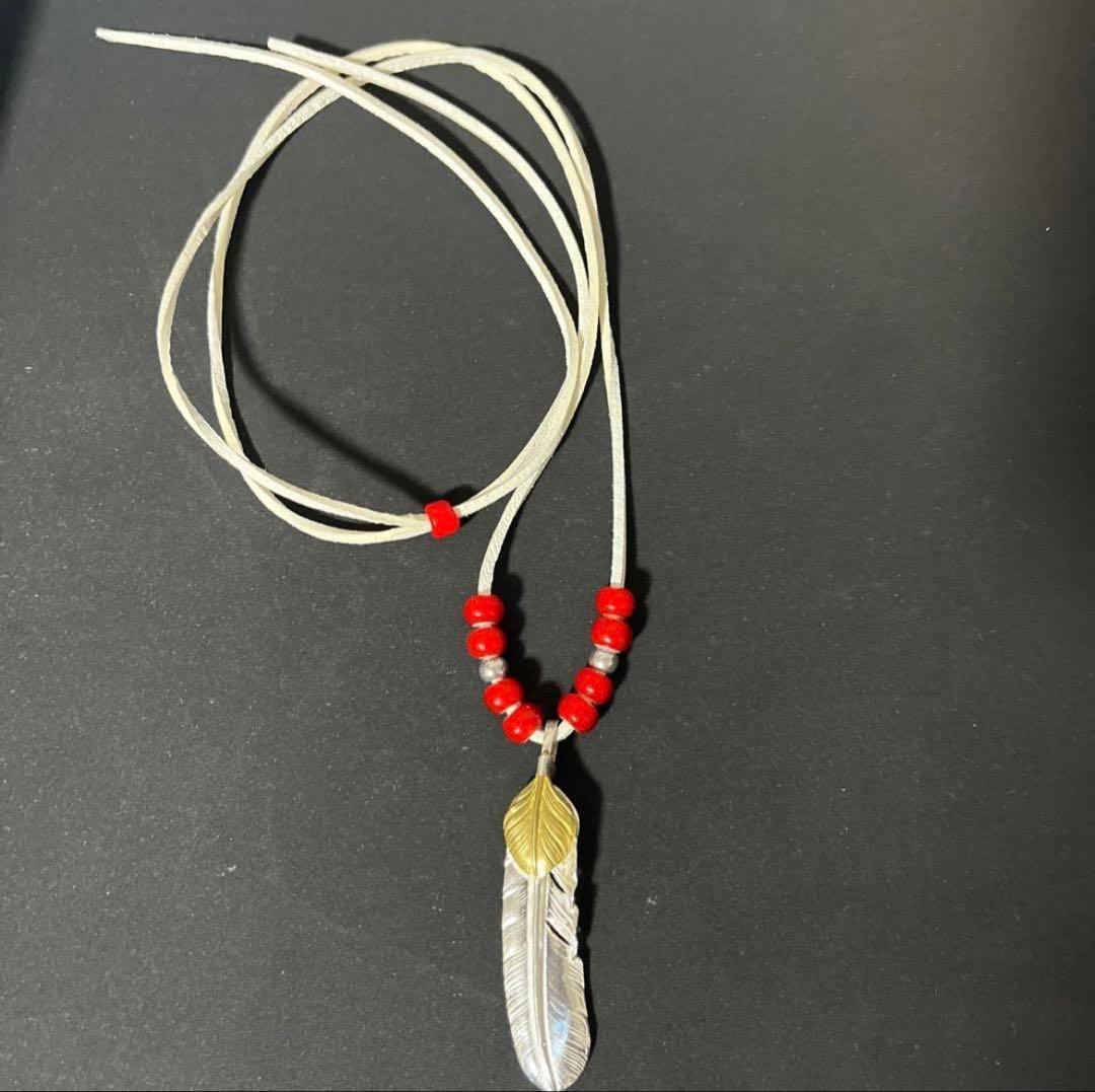 ゴローズ K18上金SV特大フェザー(左向き)