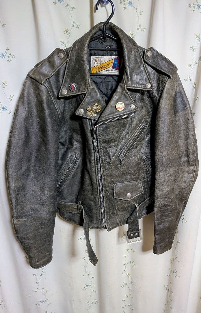 80s'90s　Schottショット　ダブルライダースジャケット36　USA