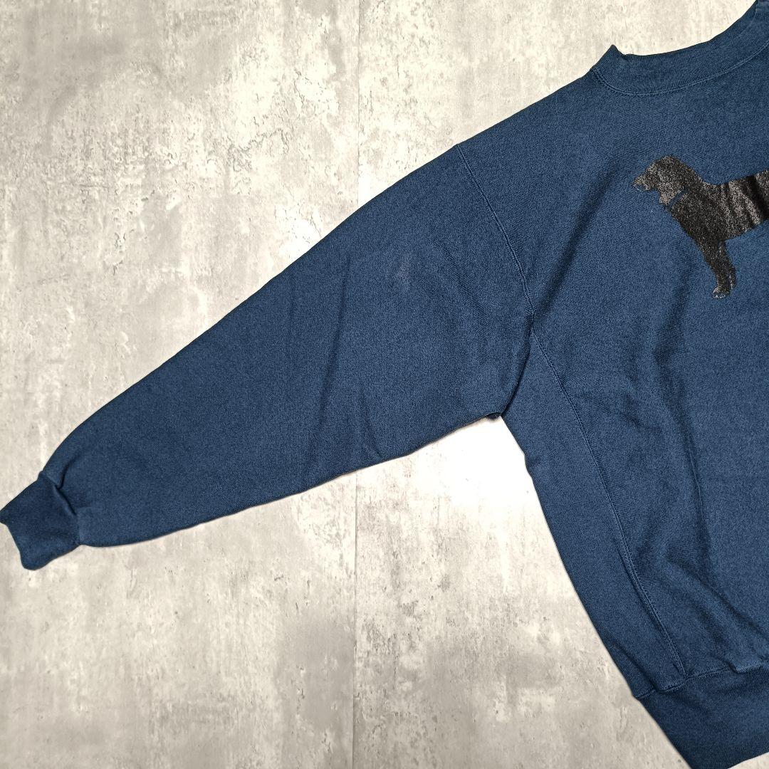 90s USA製 The black dog ネイビー スウェットアニマル XL