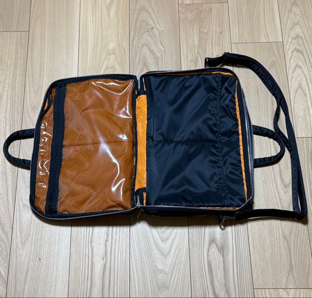 【希少】PORTER TANKER ブリーフケース 2way黒 2層 マチ拡張