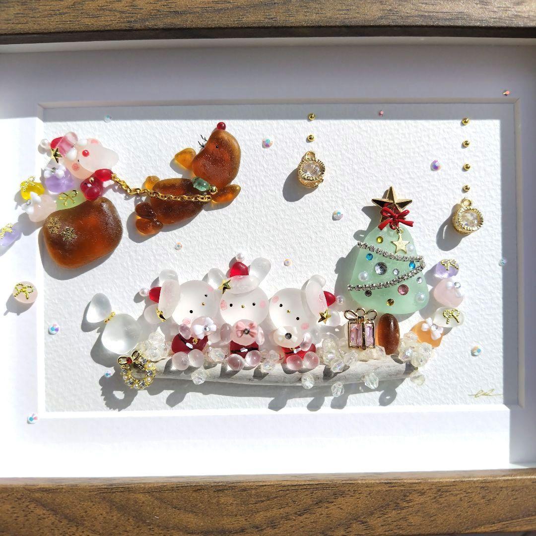 シーグラスアート『 クリスマスの夜に.。.:*☆』他2点