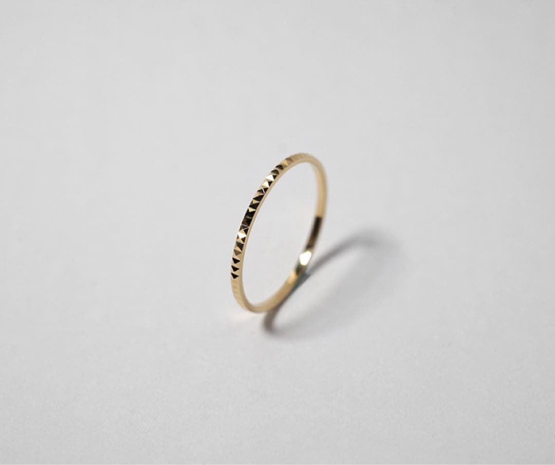 保証書付きRAPA K18タイニー スタッズ リング