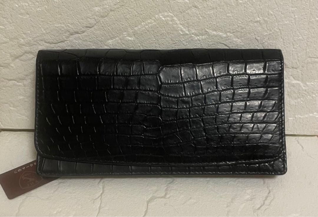 売り切り値下げ　ナイルクロコダイル革　長財布 JRA認定タグ付き　日本製　大容量