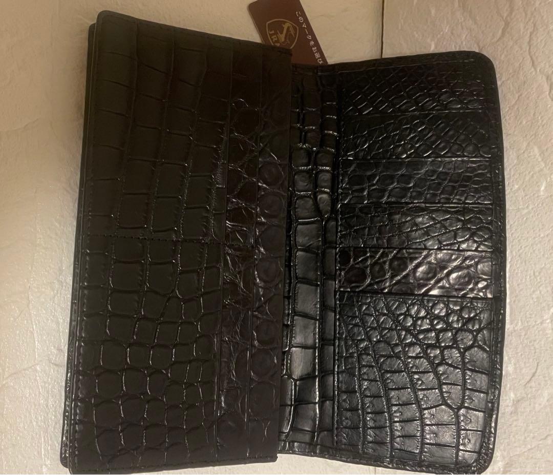 売り切り値下げ　ナイルクロコダイル革　長財布 JRA認定タグ付き　日本製　大容量