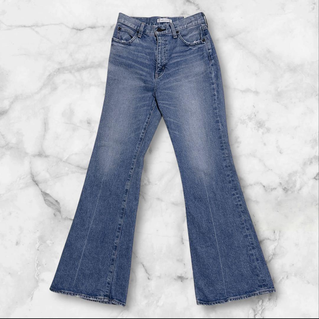 大人気✨moussy MVS FLARE フレアデニムパンツ 27 BLUE