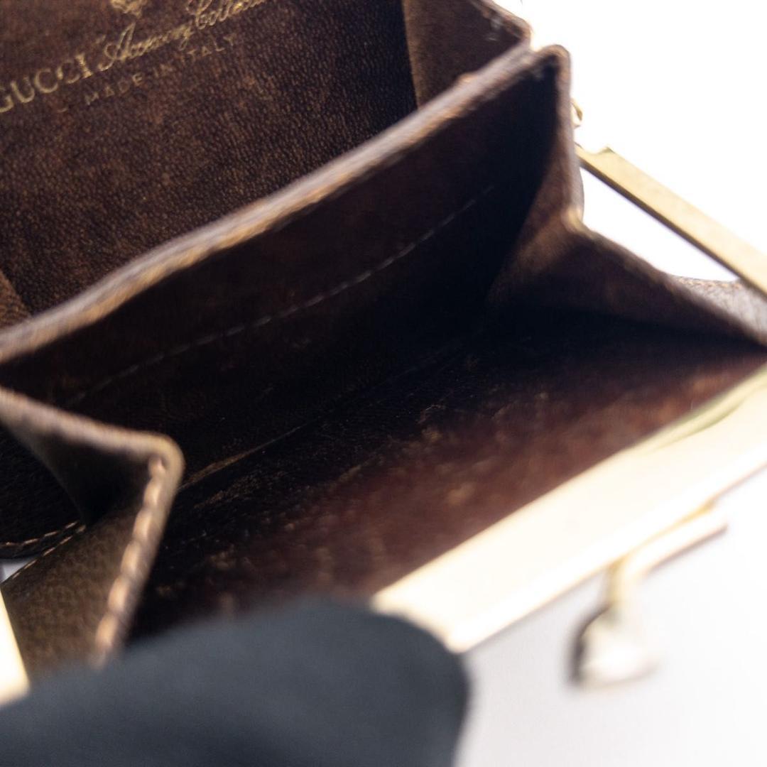 【極美品】GUCCI がま口ケース　オールドグッチ　茶色　小銭入れ